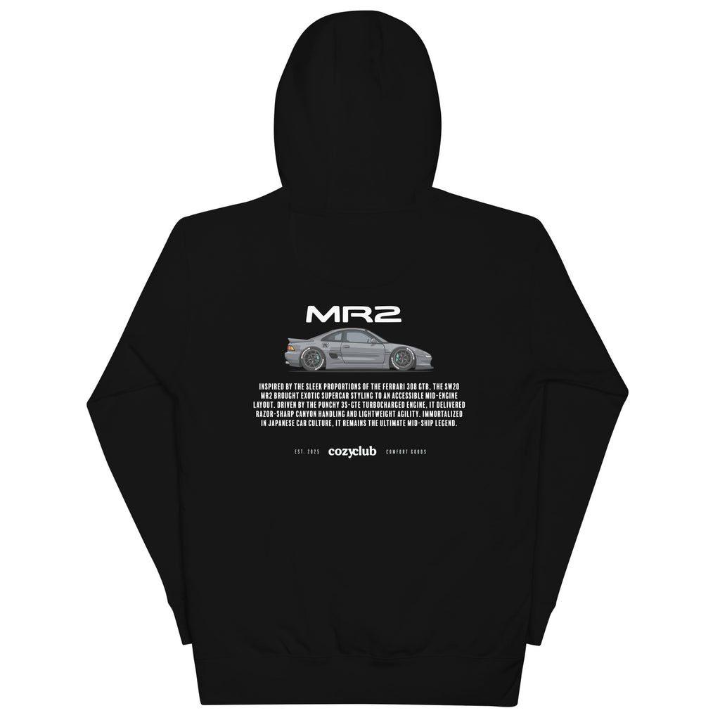 Toyota MR2 SW20 Graphic Hoodie - Vintage JDM Mid-Engine Turbo Hoodie