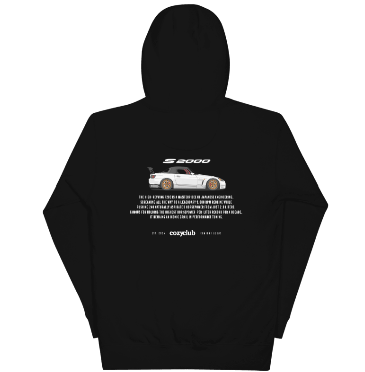 Honda S2000 AP1 AP2 Graphic Hoodie - VTEC F20C 9000 RPM Roadster Hoodie