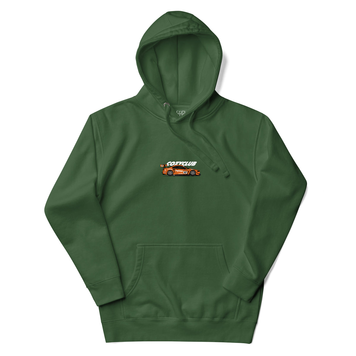Back / Main Graphic Image:

Streetwear hoodie featuring Daishin Silvia S15 JGTC GT300 race car vector line art on back with technical typography

Front Chest Detail / Pocket Logo:

Close up front chest logo on Daishin Silvia S15 racing graphic hoodie

Lifestyle / Model Shot:

Model wearing Daishin Silvia S15 vintage Japanese JGTC graphic hoodie

Flat Lay / Folded View:

Folded hoodie displaying Daishin Silvia S15 graphic print and Cozy Club brand neck tag