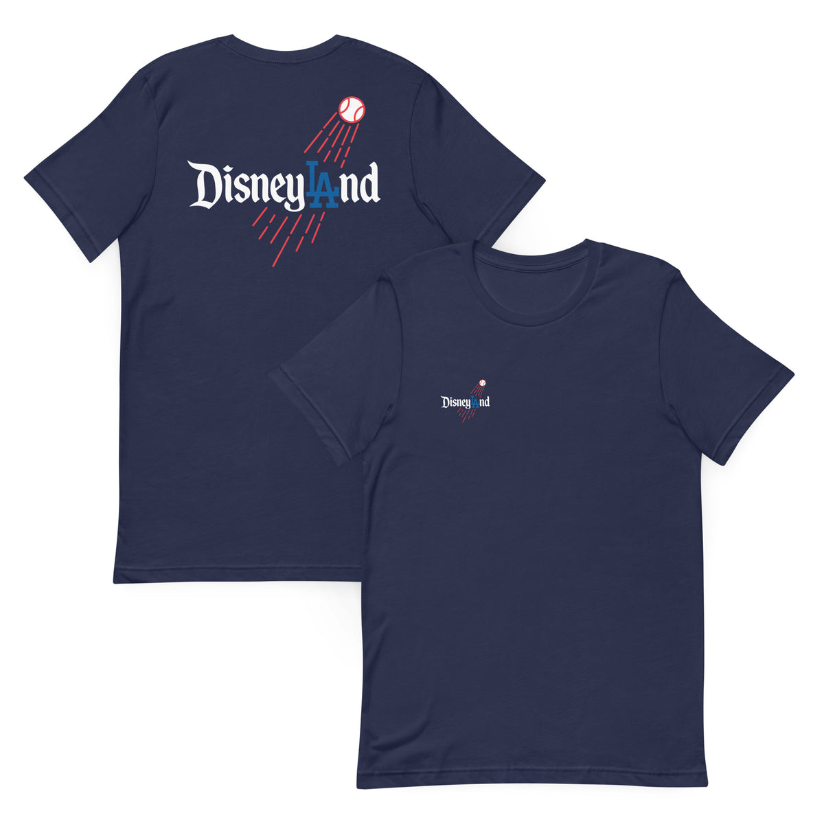 Back / Main Graphic Image:

Streetwear t-shirt featuring disneyLAnd Dodgers script crossover graphic with Cozy Club typography

Front Chest Detail / Pocket Logo:

Close up front chest logo on disneyLAnd Dodgers crossover graphic tee

Lifestyle / Model Shot:

Model wearing disneyLAnd Dodgers Los Angeles baseball parody graphic t-shirt

Flat Lay / Folded View:

Folded t-shirt displaying disneyLAnd Dodgers crossover graphic print and Cozy Club brand neck tag
