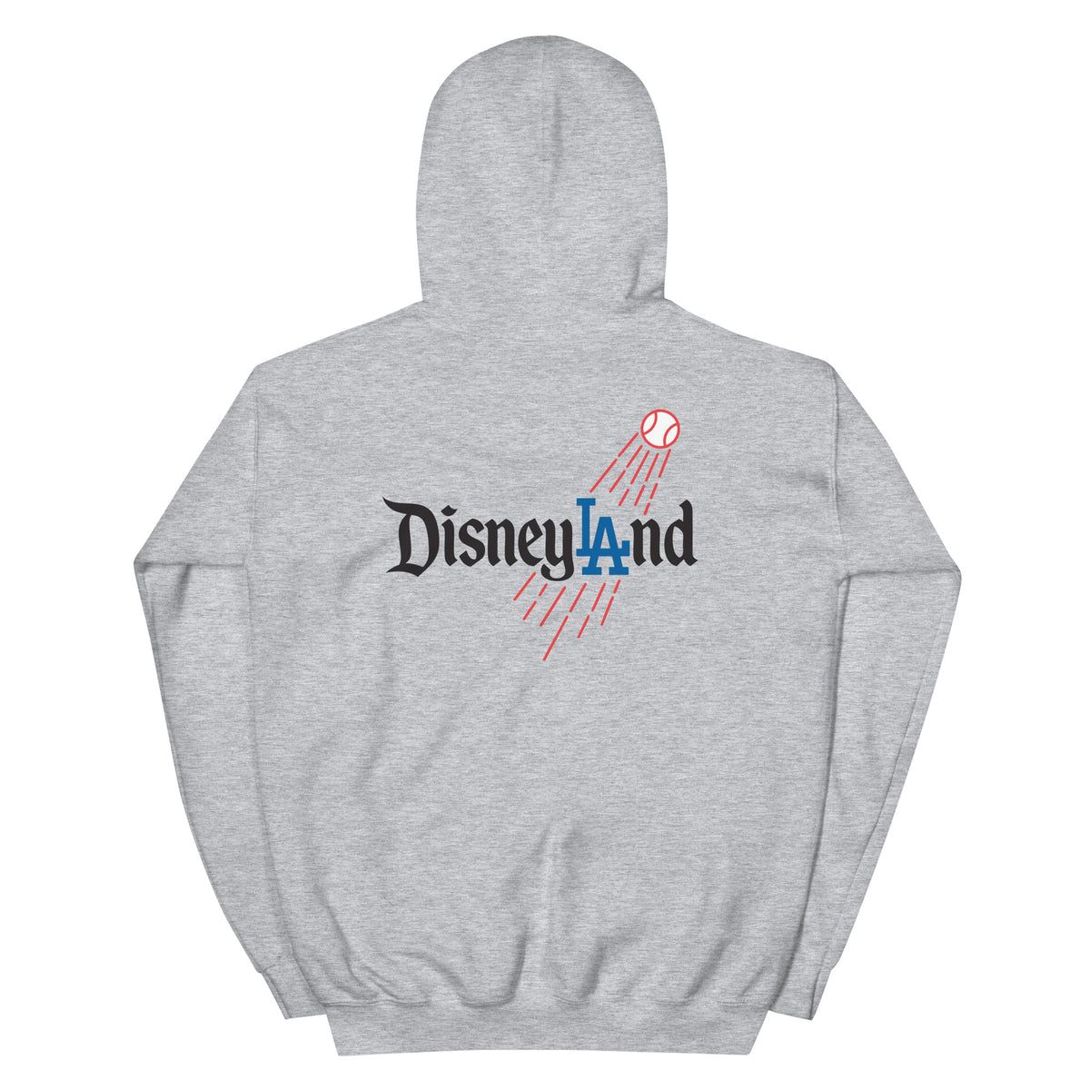 Back / Main Graphic Image:

Streetwear hoodie featuring Disneyland script typography styled with LA Dodgers baseball logo crossover graphic

Front Chest Detail / Pocket Logo:

Close up front chest logo on Disneyland LA Dodgers crossover parody graphic hoodie

Lifestyle / Model Shot:

Model wearing Disneyland LA Dodgers theme park baseball crossover graphic hoodie

Flat Lay / Folded View:

Folded hoodie displaying Disneyland LA Dodgers graphic print and Cozy Club brand neck tag