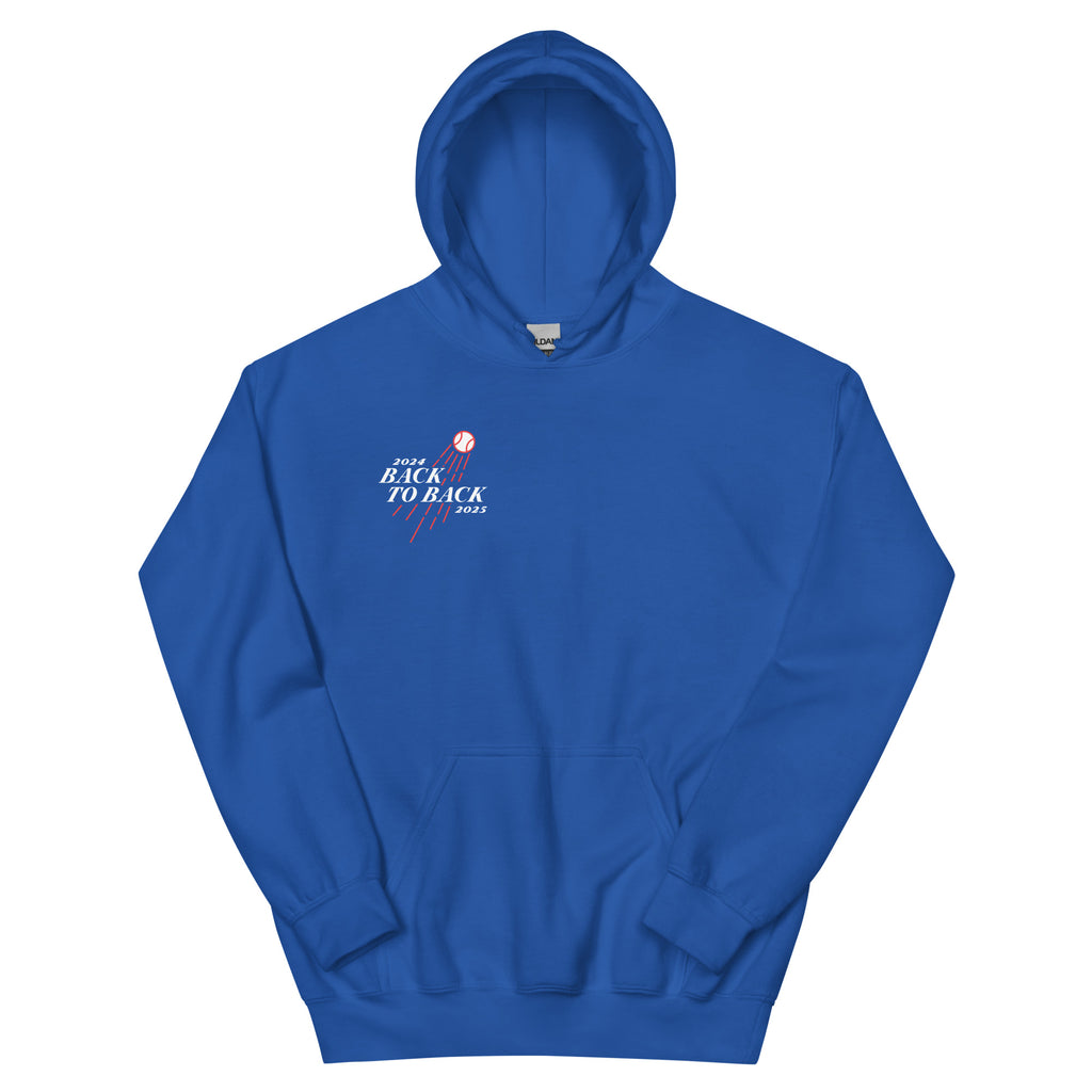 Main Back Graphic:

Streetwear hoodie featuring Dodgers back to back World Series championship scoreboards graphic with vintage typography

Front Chest Detail / Pocket Logo:

Close up front chest logo on Dodgers back to back championship graphic hoodie

Lifestyle / Model Shot:

Model wearing Los Angeles Dodgers back to back World Series scoreboard graphic hoodie

Flat Lay / Folded View:

Folded hoodie showing Dodgers back to back championship scoreboard graphic print and Cozy Club brand neck tag