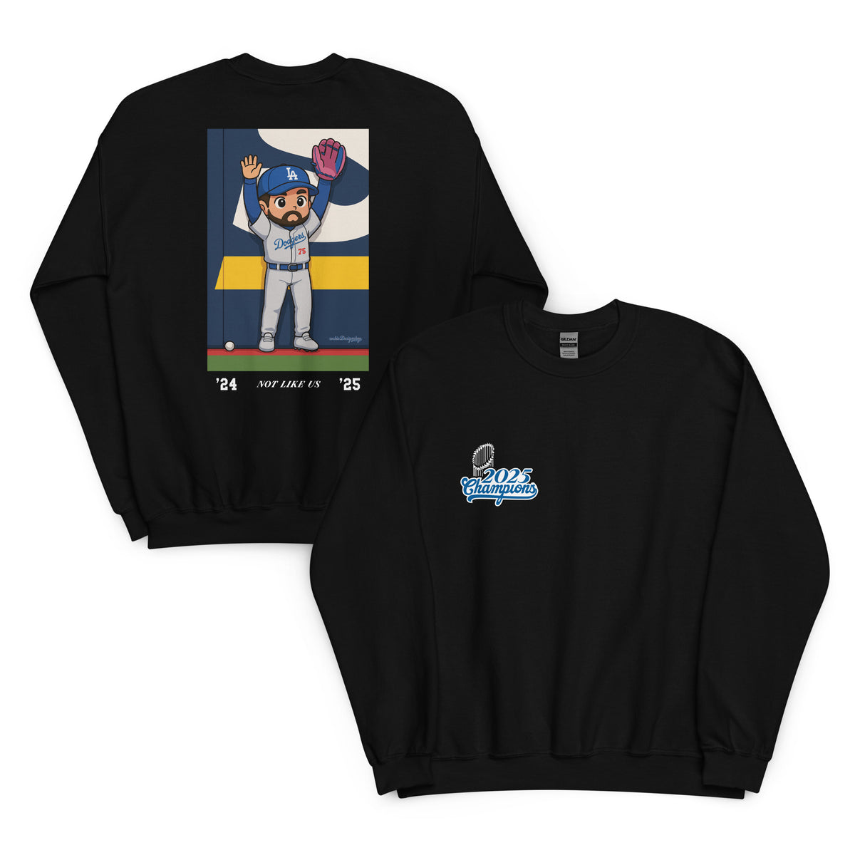 Back / Main Graphic Image:

Streetwear sweatshirt featuring Justin Dean hands up baseball ground rule double chibi graphic 

Front Chest Detail / Pocket Logo:

Close up front chest logo on Justin Dean hands up chibi baseball graphic sweatshirt

Lifestyle / Model Shot:

Model wearing Justin Dean hands up World Series chibi graphic sweatshirt

Flat Lay / Folded View:

Folded sweatshirt displaying Justin Dean chibi graphic print and Cozy Club brand neck tag
