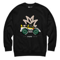 Streetwear sweatshirt featuring squished chibi cartoon Takata Dome NSX GT Super GT race car vector illustration on front