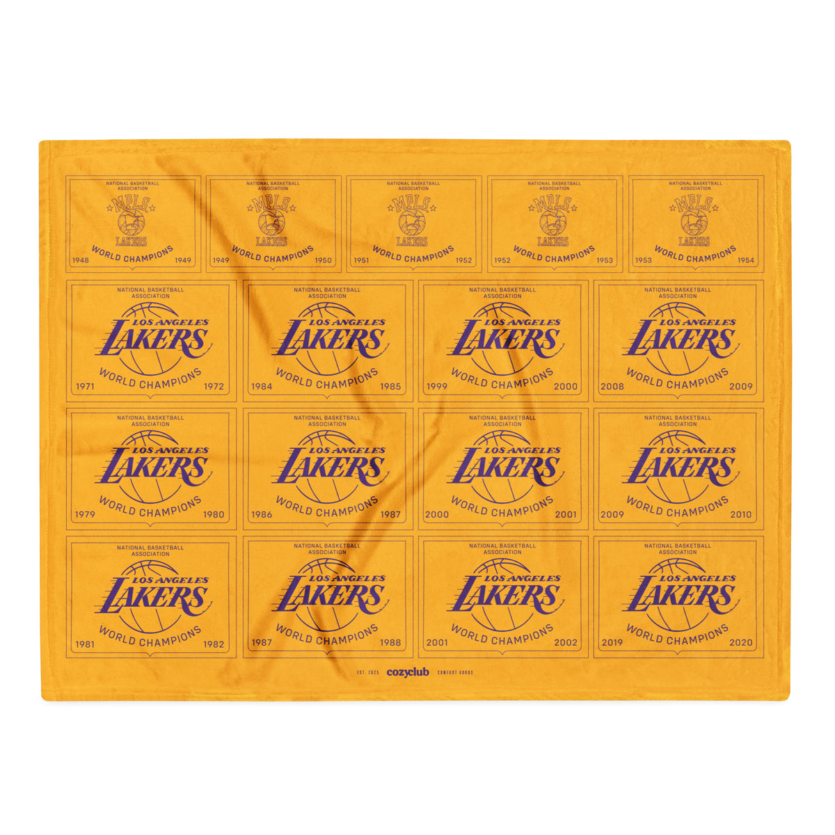 Lakers Championship Banners - Throw Blanket
