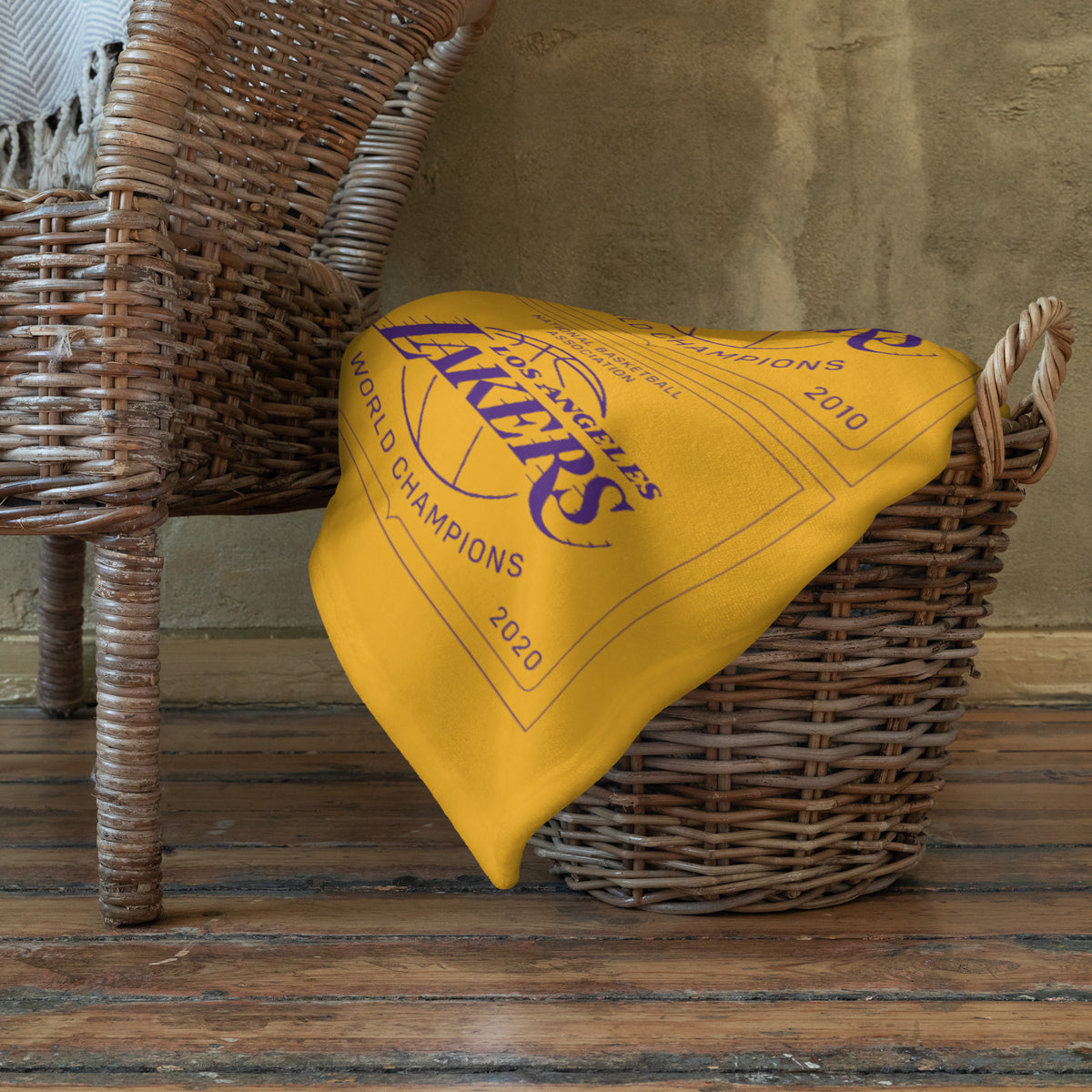 Lakers Championship Banners - Throw Blanket