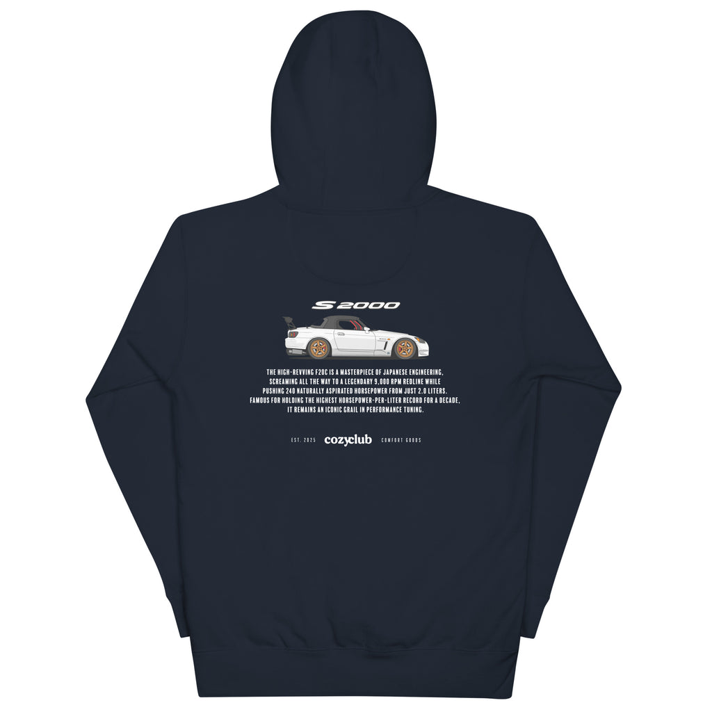 Honda S2000 AP1 AP2 Graphic Hoodie - VTEC F20C 9000 RPM Roadster Hoodie
